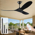 Ventilateur de Plafond Noir 152cm en Bois - Sans Lumière