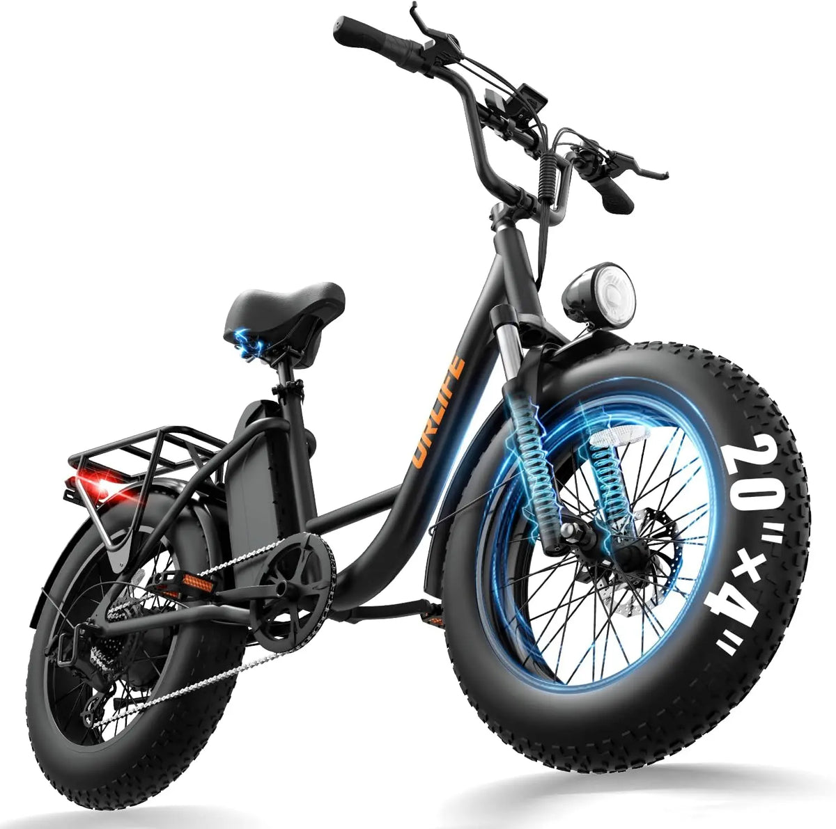 URLIFE 20' x 4.0 Vélo Électrique – 250 W, 15,6 Ah, gris/noir