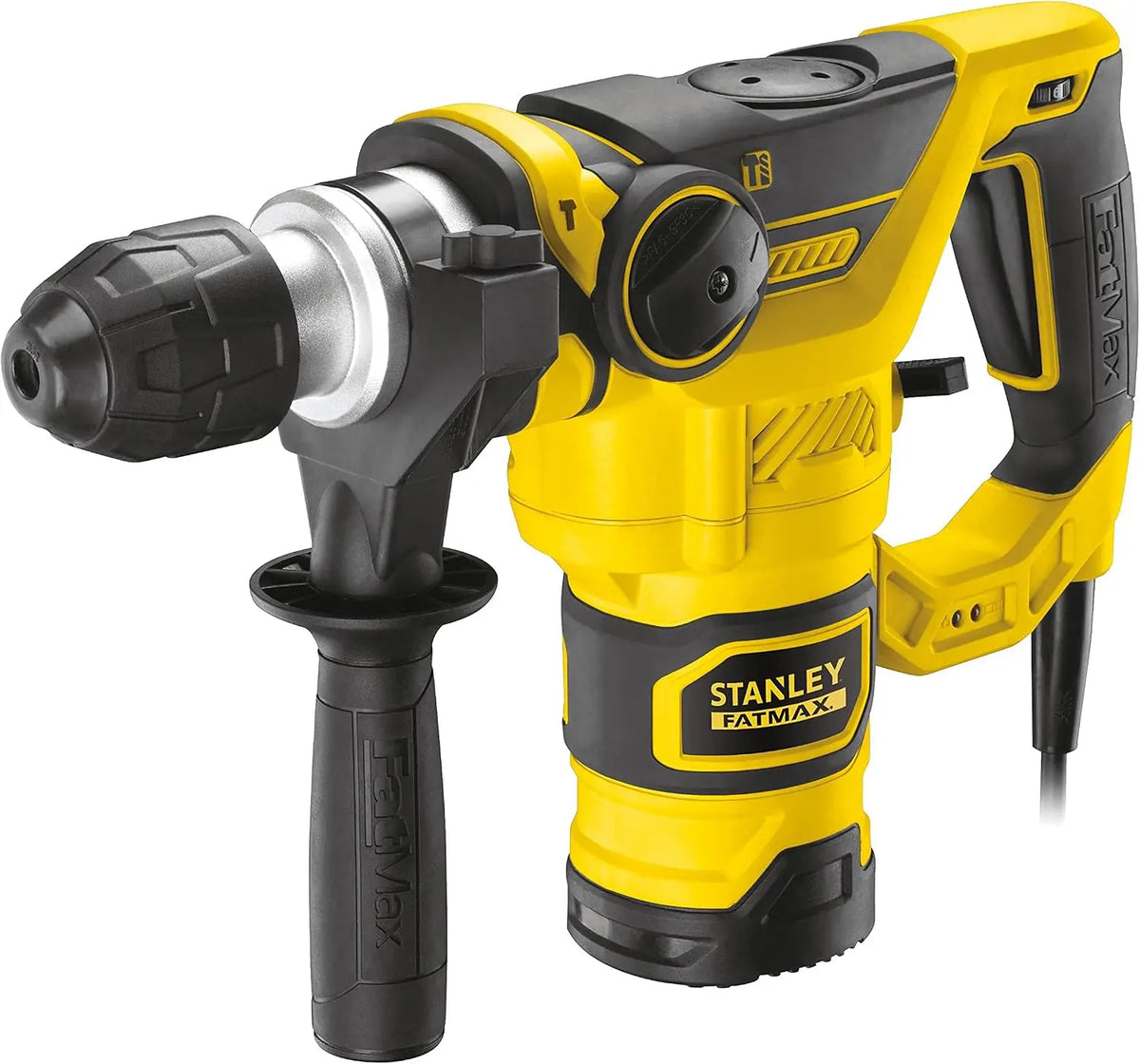 Stanley FATMAX Perforateur Burineur 3,5 J 1250W 850 trs/mn 3 Fonctions de Frappe Avec 1 Malette – gris/jaune/noir