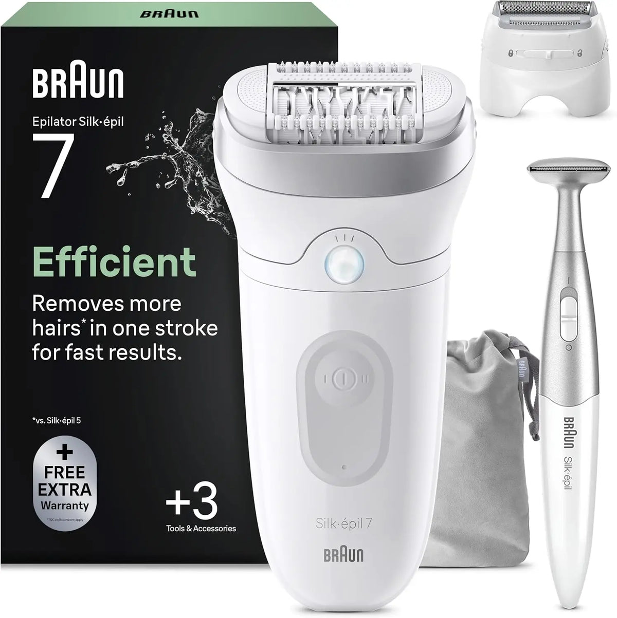 Braun Epilateur Electrique Femme Silk Epil 7 7-241 – argenté