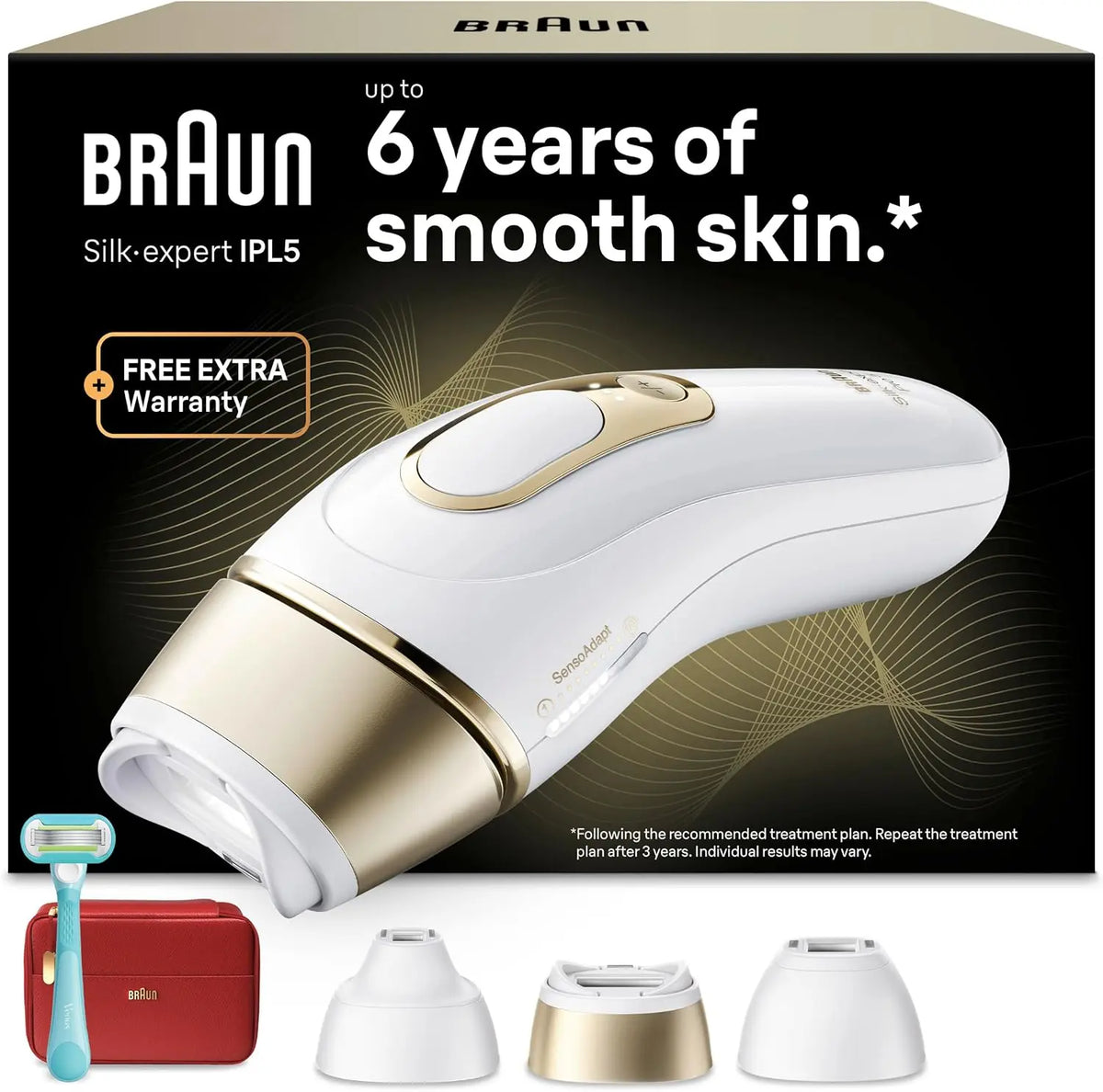 Braun Epilateur Lumiere Pulsee Silk·expert Pro 5 PL5262 – blanc