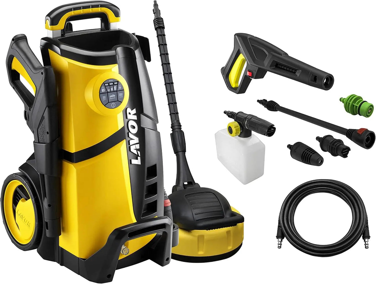 LAVOR Nettoyeur Haute Pression LVR4 150 Digit avec Système Multi-Contrôle Numérique et Programmes – 480 l/h, gris/noir/jaune