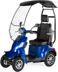 VELECO FASTER avec toit et siège capitaine trottinette – bleu