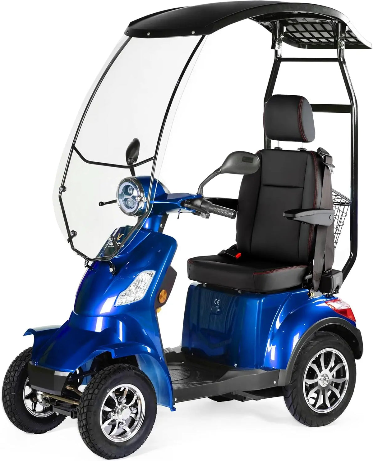 VELECO FASTER avec toit et siège capitaine trottinette – bleu