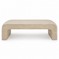 Table basse effet travertin beige aux angles arrondis 100x60x38 cm