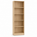 Bibliothèque étroite effet chêne clair à 5 niveaux 60x30x180 cm