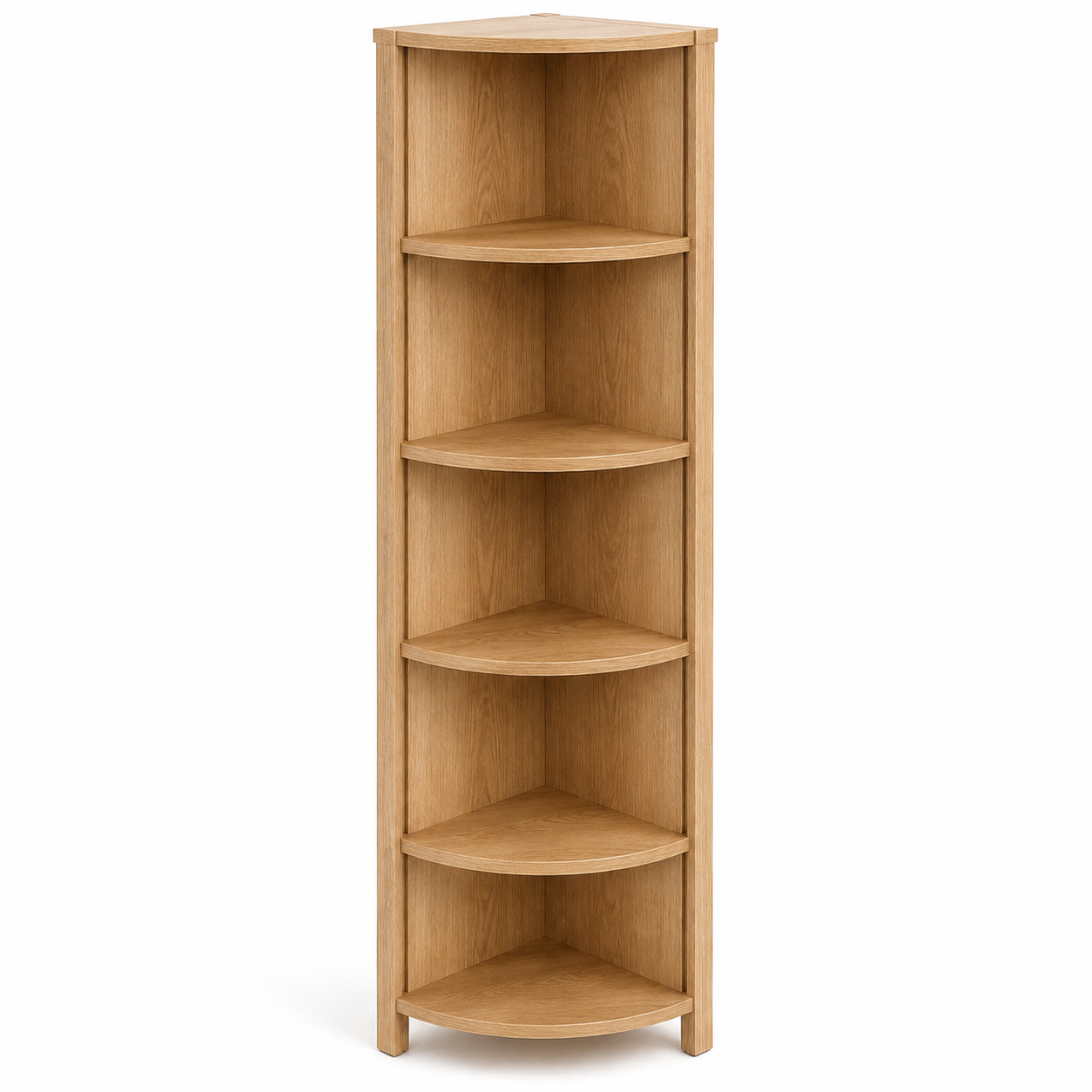 Bibliothèque angle effet chêne naturel 45x45x180 cm