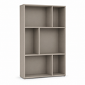 Bibliothèque modulaire grège à 6 compartiments 120x32x180 cm