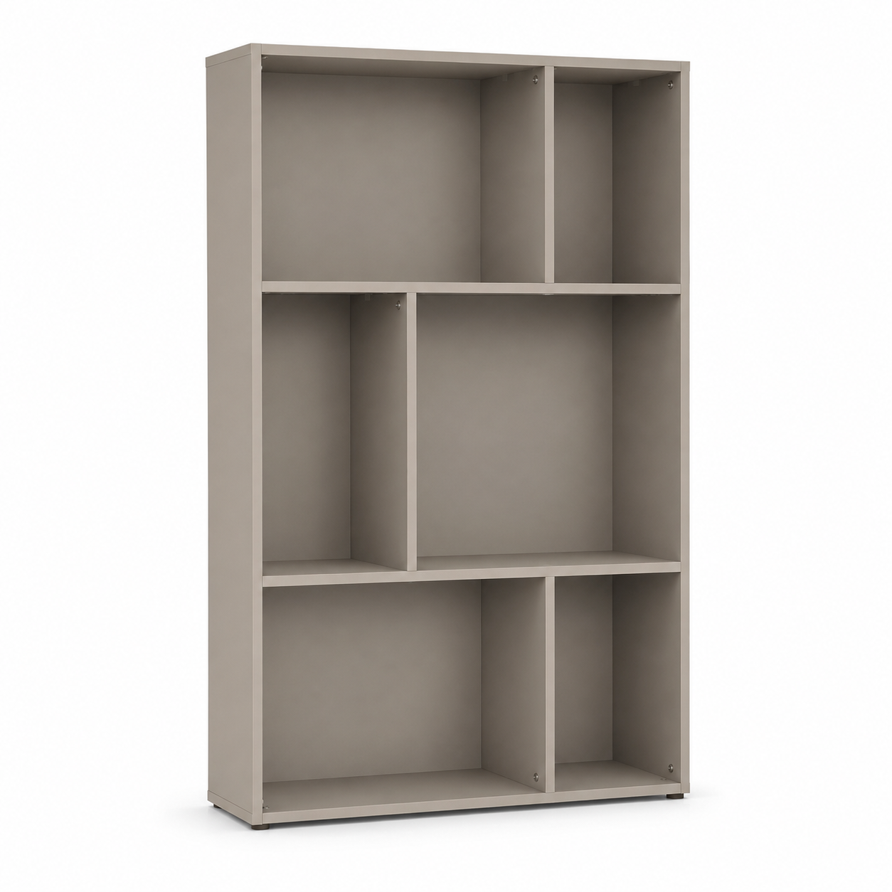 Bibliothèque modulaire grège à 6 compartiments 120x32x180 cm