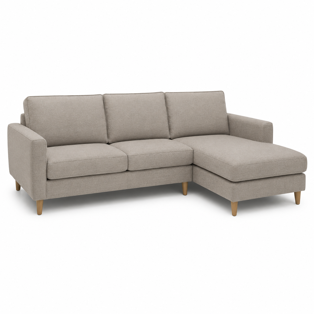Canapé angle réversible en tissu grège 245x160x82 cm