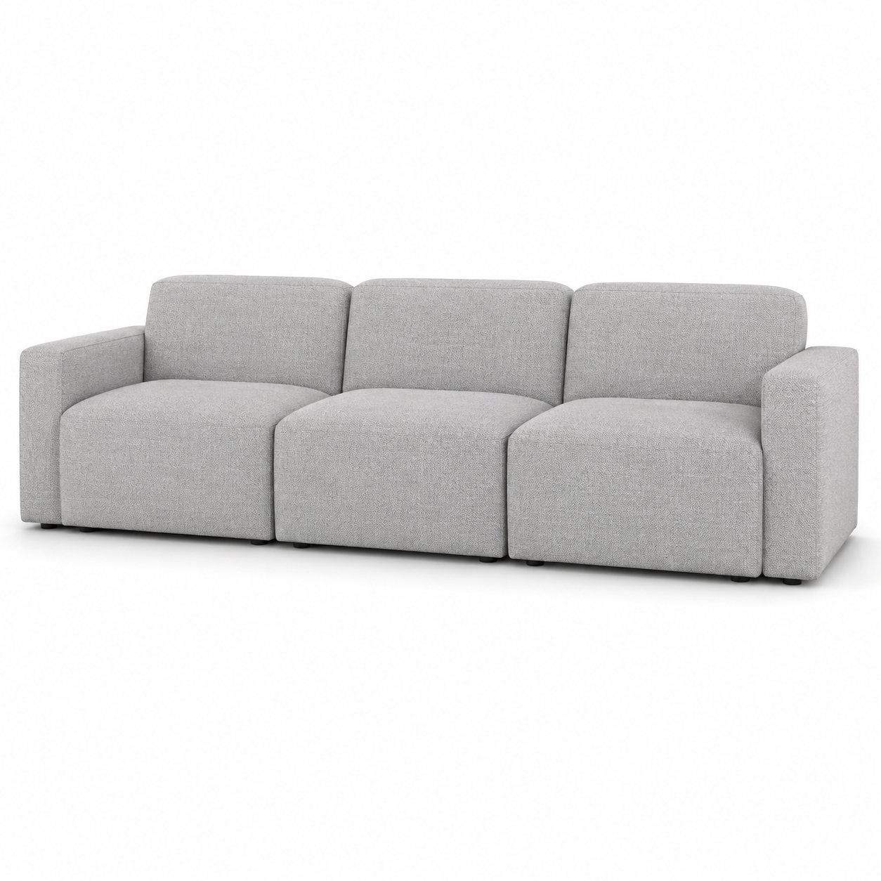 Canapé modulable 3 éléments en tissu gris clair 240x95x75 cm