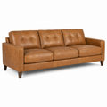Canapé 3 places aspect cuir camel style vintage 215x90x82 cm