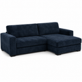 Canapé angle en tissu chenille bleu nuit 250x170x80 cm