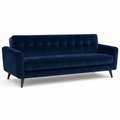 Canapé convertible en velours bleu marine 205x90x82 cm