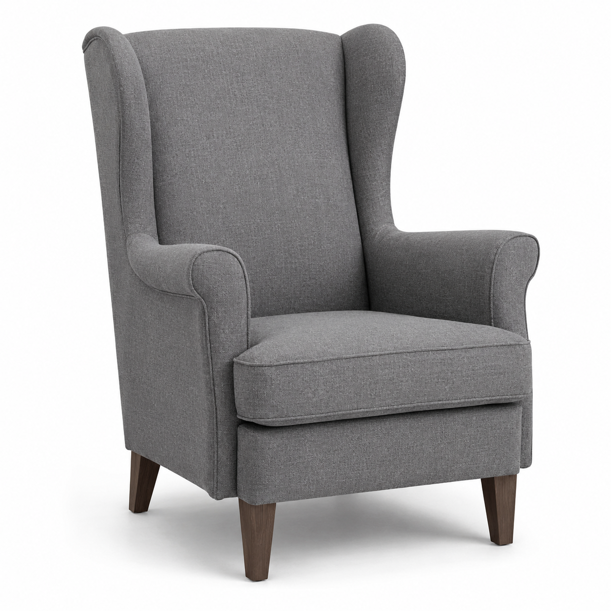 Fauteuil à dossier haut en tissu gris 78x85x100 cm