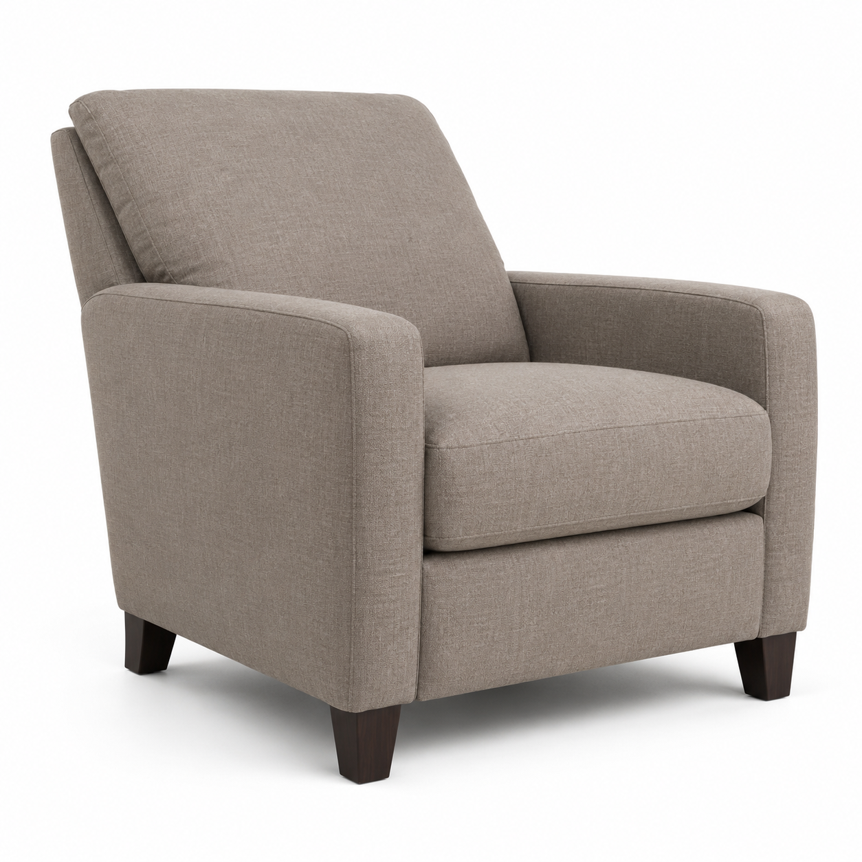 Fauteuil de lecture en tissu taupe avec dossier incliné 76x86x90 cm