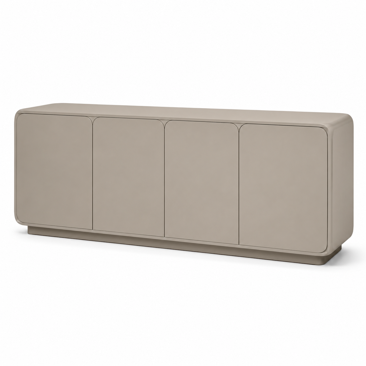 Enfilade grège aux angles arrondis 180x42x78 cm